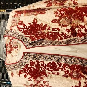 Soft Surroundings XL Ivory/Red Jacket